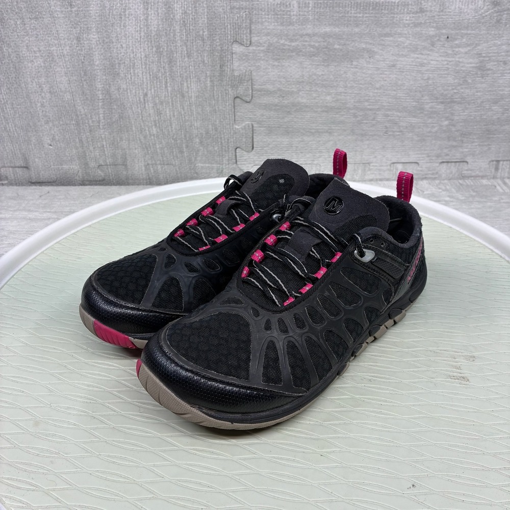 Merrell Crush Glove Running Shoes Womens 6 Black Pink Barefoot Minimalist J57326